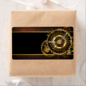 Steampunk-klok met antiek tandwiel etiket (Insitu)