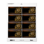 Steampunk-klok met antiek tandwiel etiket (Full Sheet)