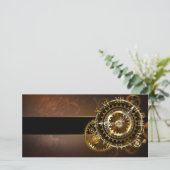 Steampunk-klok met antiek tandwiel feestdagenkaart (Staand voorkant)