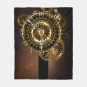 Steampunk-klok met antiek tandwiel fleece deken (Voorkant)