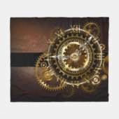 Steampunk-klok met antiek tandwiel fleece deken (Voorkant (Horizontaal))