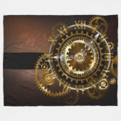 Steampunk-klok met antiek tandwiel fleece deken (Voorkant (Horizontaal))