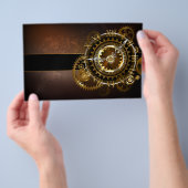 Steampunk-klok met antiek tandwiel flyer (Hand)