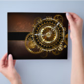 Steampunk-klok met antiek tandwiel flyer (Hand)