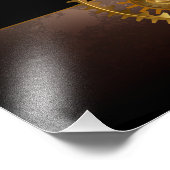 Steampunk-klok met antiek tandwiel foto afdruk (Hoek)