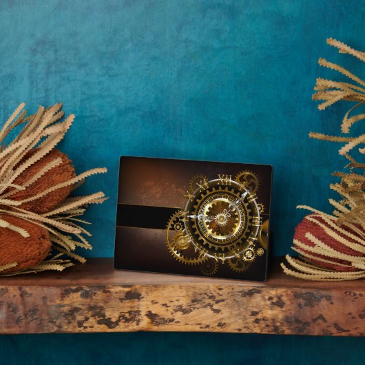 Steampunk-klok met antiek tandwiel fotoplaat