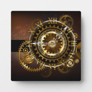Steampunk-klok met antiek tandwiel fotoplaat
