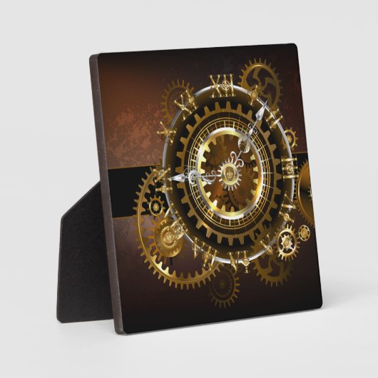Steampunk-klok met antiek tandwiel fotoplaat (Voorkant)