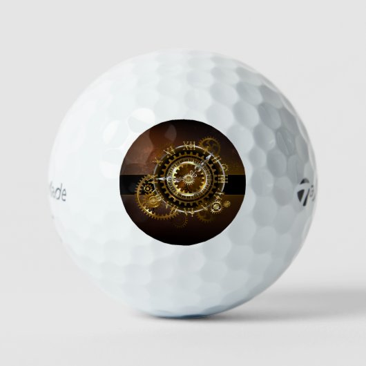 Steampunk-klok met antiek tandwiel golfballen (Voorkant)