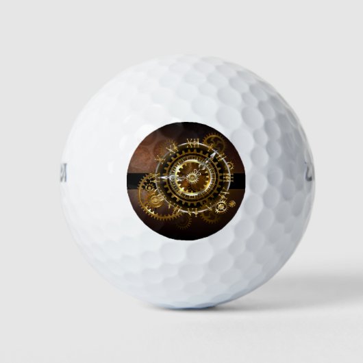 Steampunk-klok met antiek tandwiel golfballen (Voorkant)