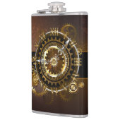 Steampunk-klok met antiek tandwiel heupfles (Links)