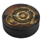 Steampunk-klok met antiek tandwiel hockey puck (3/4)
