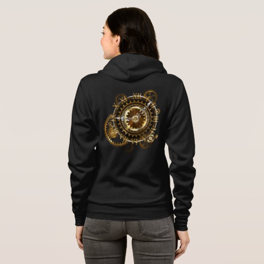 Steampunk-klok met antiek tandwiel hoodie (Achterkant volledig)