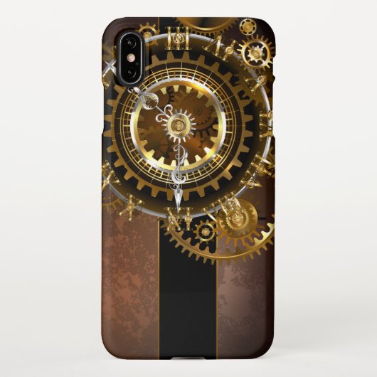 Steampunk-klok met antiek tandwiel iPhone hoesje (Achterkant)