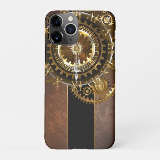 Steampunk-klok met antiek tandwiel iPhone hoesje (Achterkant)