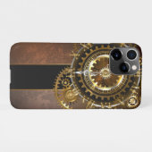 Steampunk-klok met antiek tandwiel iPhone hoesje (Achterkant horizontaal)