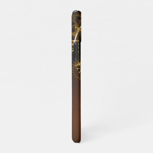 Steampunk-klok met antiek tandwiel iPhone hoesje (Rechterkant)