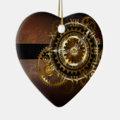 Steampunk-klok met antiek tandwiel keramisch ornament (Rechts)