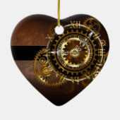 Steampunk-klok met antiek tandwiel keramisch ornament (Achterkant)