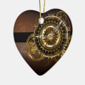 Steampunk-klok met antiek tandwiel keramisch ornament (Links)