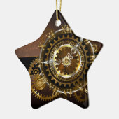 Steampunk-klok met antiek tandwiel keramisch ornament (Links)