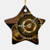 Steampunk-klok met antiek tandwiel keramisch ornament (Achterkant)