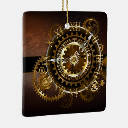 Steampunk-klok met antiek tandwiel keramisch ornament (Rechts)