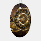 Steampunk-klok met antiek tandwiel keramisch ornament (Links)