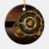 Steampunk-klok met antiek tandwiel keramisch ornament (Voorkant)