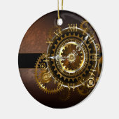 Steampunk-klok met antiek tandwiel keramisch ornament (Links)