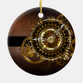 Steampunk-klok met antiek tandwiel keramisch ornament (Achterkant)