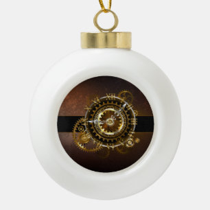 Steampunk-klok met antiek tandwiel keramische bal ornament