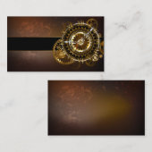 Steampunk-klok met antiek tandwiel kortingskaartje (Voorkant / Achterkant)