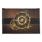 Steampunk-klok met antiek tandwiel kussensloop (Achterkant-Rechts)