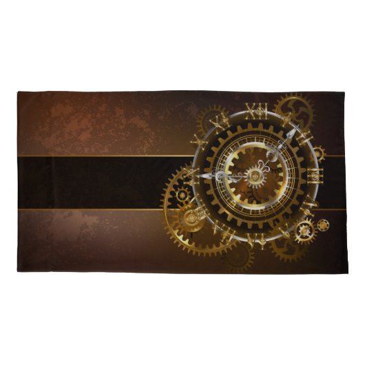 Steampunk-klok met antiek tandwiel kussensloop (Achterkant)