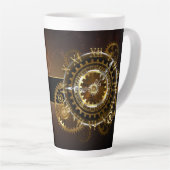 Steampunk-klok met antiek tandwiel latte mok (Rechterhoek)