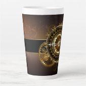 Steampunk-klok met antiek tandwiel latte mok (Voorkant)
