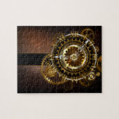 Steampunk-klok met antiek tandwiel legpuzzel (Horizontaal)