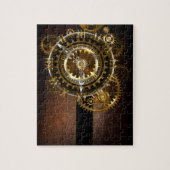 Steampunk-klok met antiek tandwiel legpuzzel (Verticaal)