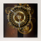 Steampunk-klok met antiek tandwiel legpuzzel (Verticaal)