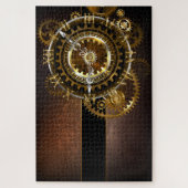 Steampunk-klok met antiek tandwiel legpuzzel (Verticaal)