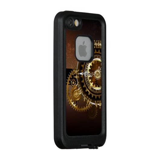 Steampunk-klok met antiek tandwiel LifeProof iPhone hoesje (Achterkant / rechts)