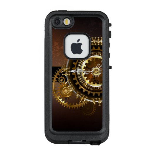 Steampunk-klok met antiek tandwiel LifeProof iPhone hoesje (Achterkant)