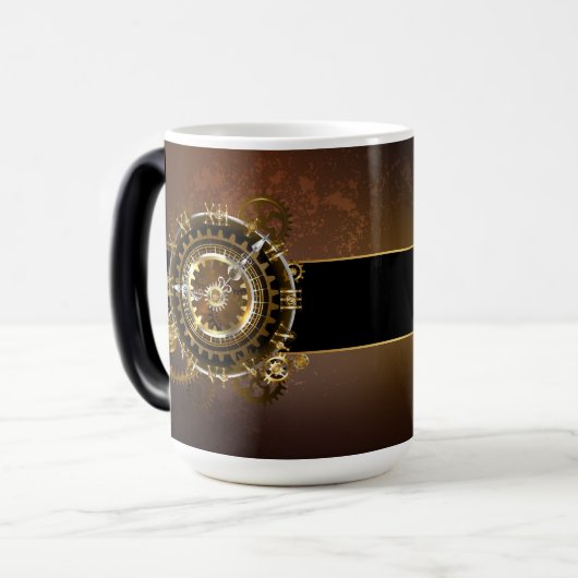 Steampunk-klok met antiek tandwiel magische mok (Voorkant links)