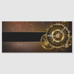 Steampunk-klok met antiek tandwiel magnetische uitnodiging