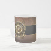 Steampunk-klok met antiek tandwiel matglas koffiemok (Voorkant links)