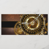 Steampunk-klok met antiek tandwiel menu (Voorkant)