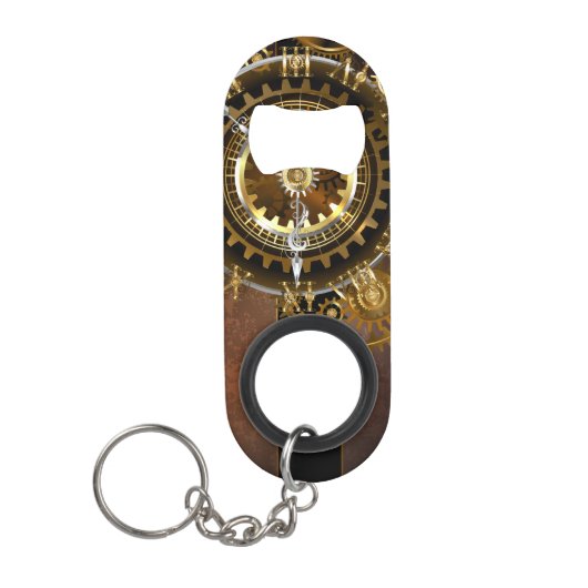 Steampunk-klok met antiek tandwiel mini flessenopener (Voorkant)