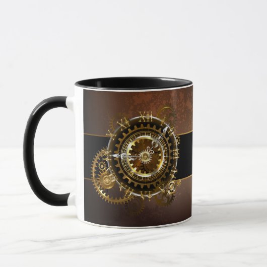 Steampunk-klok met antiek tandwiel mok (Links)