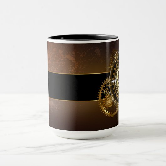 Steampunk-klok met antiek tandwiel mok (Midden)